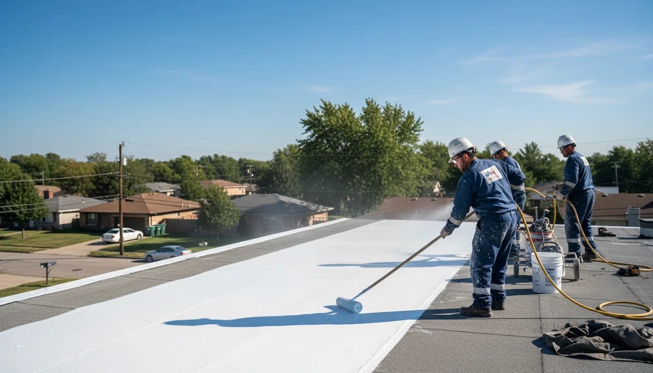 Commercial roof coating in Yorktown, IA near me